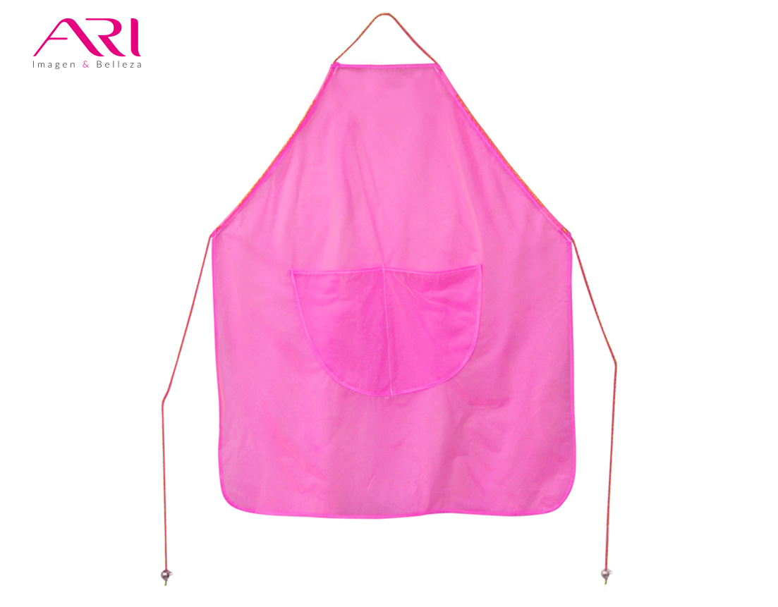 MANDIL DE PLASTICO AJUS COL FLUORESCENTE ROSA ARI