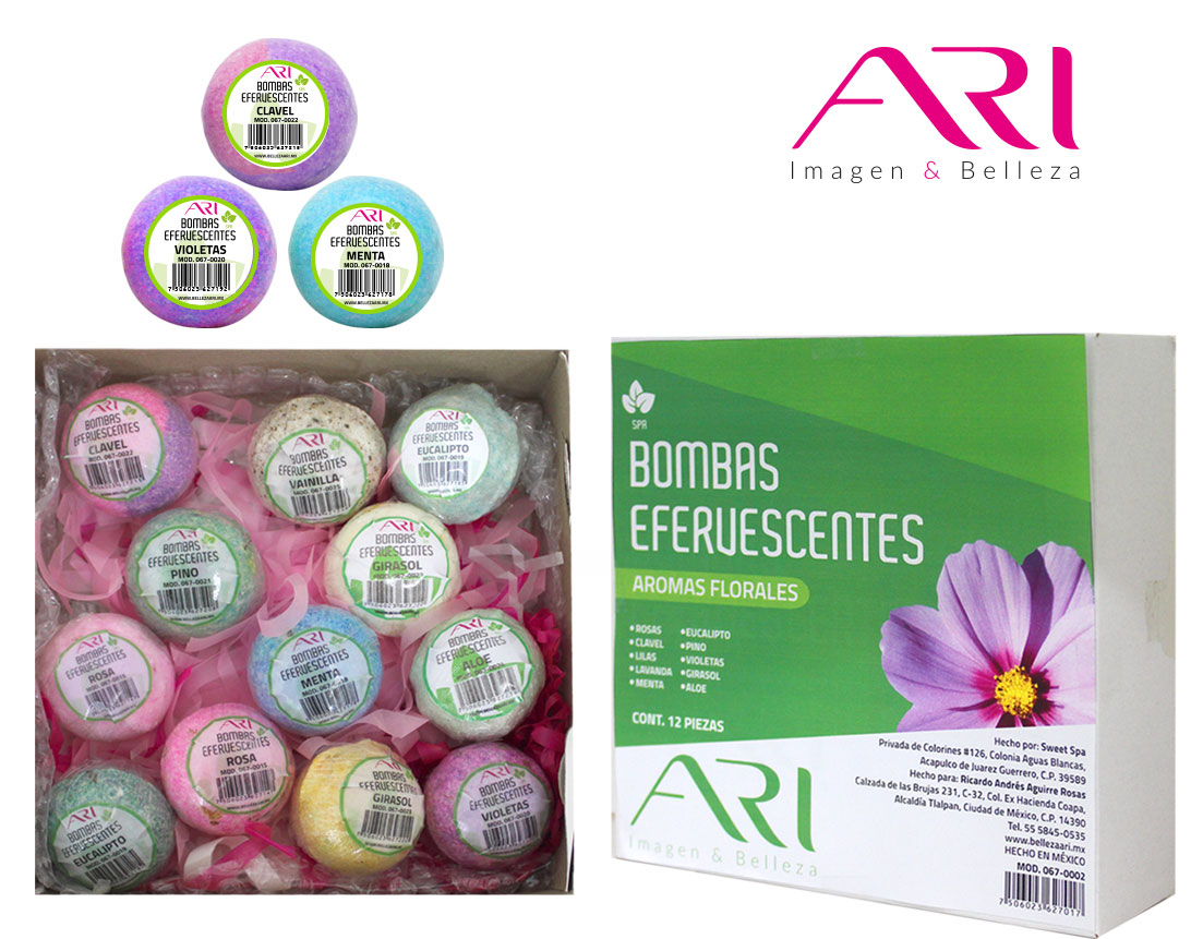 BOMBAS EFERVESCENTES AROMAS FLORALES C/12 PZS