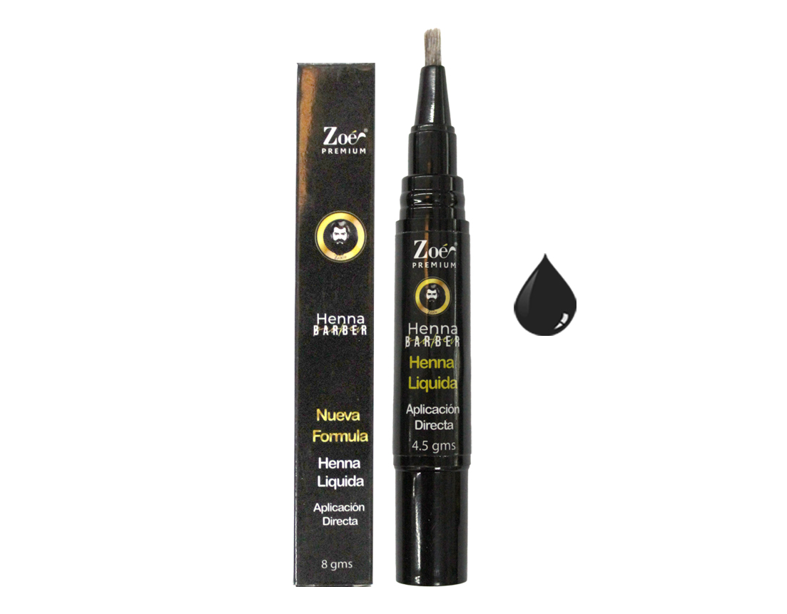 HENNA BARBER LIQUIDA APLICADOR PINCEL NEGRA