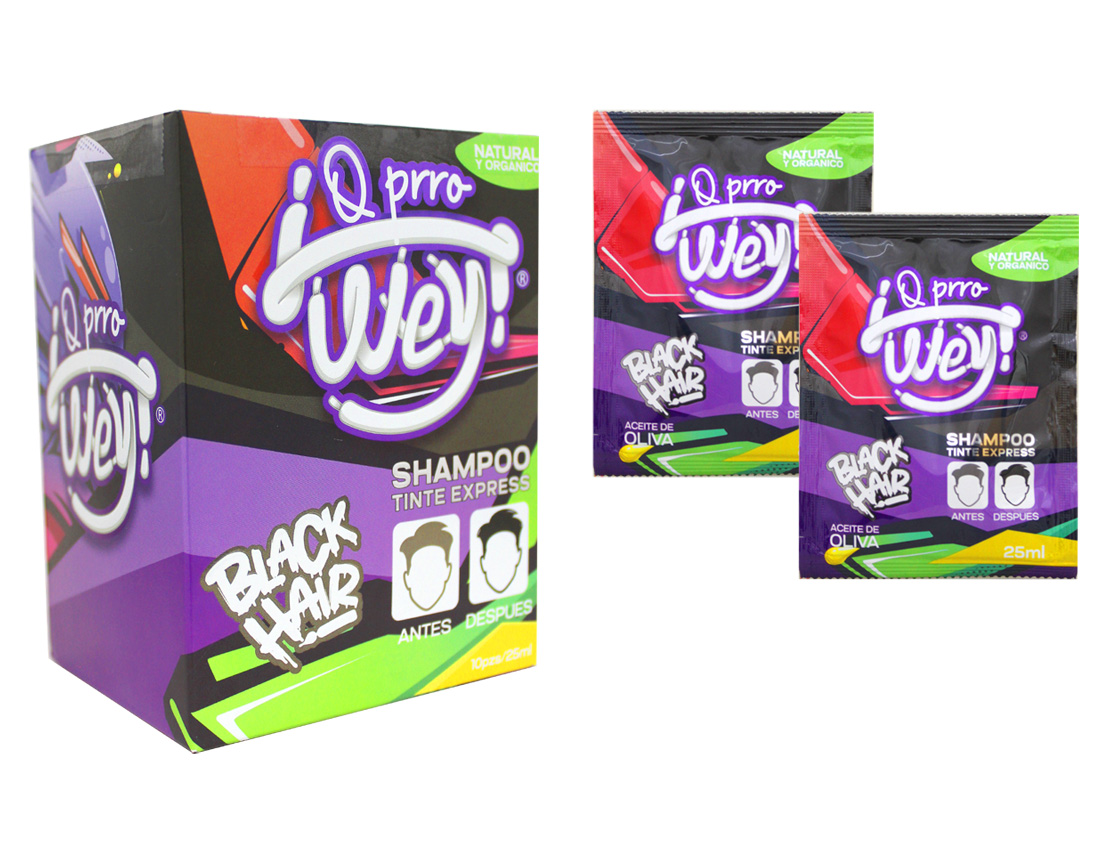 SHAMPOO TINTE XPRESS Q PRRO WEY BLACK 25ML C/10PZS