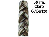 TRENZA GRUESA CLARO C/CENIZO 58CM ARI