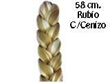 TRENZA GRUESA RUBIO C/CENIZO 58CM ARI