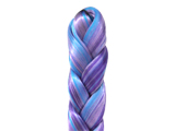 TRENZA GRUESA AZUL PITUFO C/LILA Y MORADO 58 CM