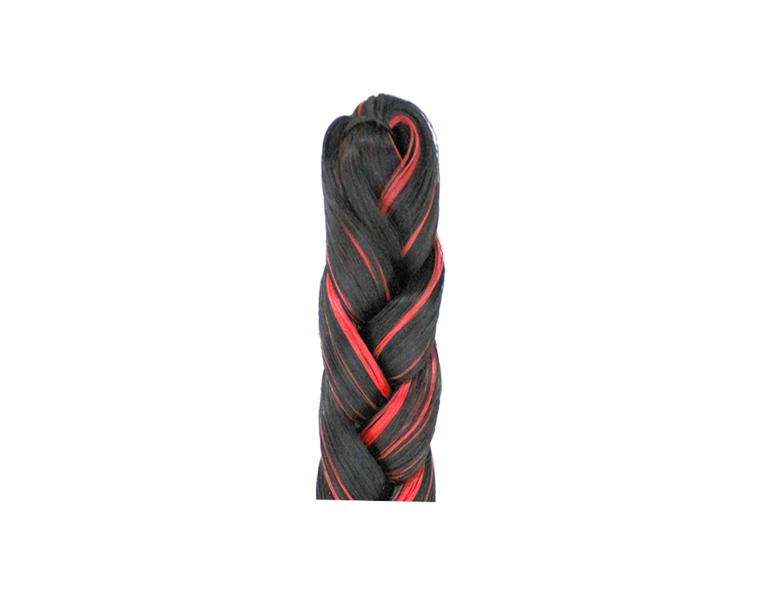TRENZA GRUESA NEGRO CON ROJO