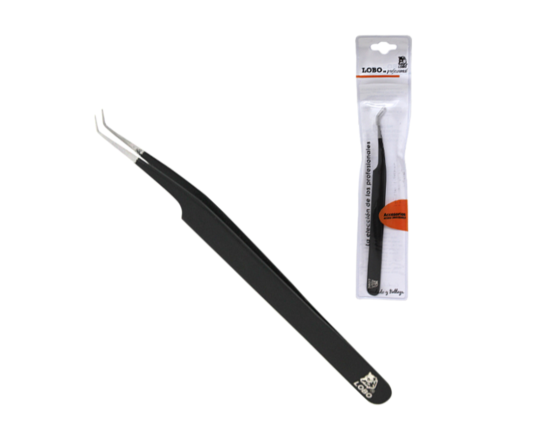 PINZA P/EXT D/PESTAÑAS CURVA NEGRA LOBO 1842-00