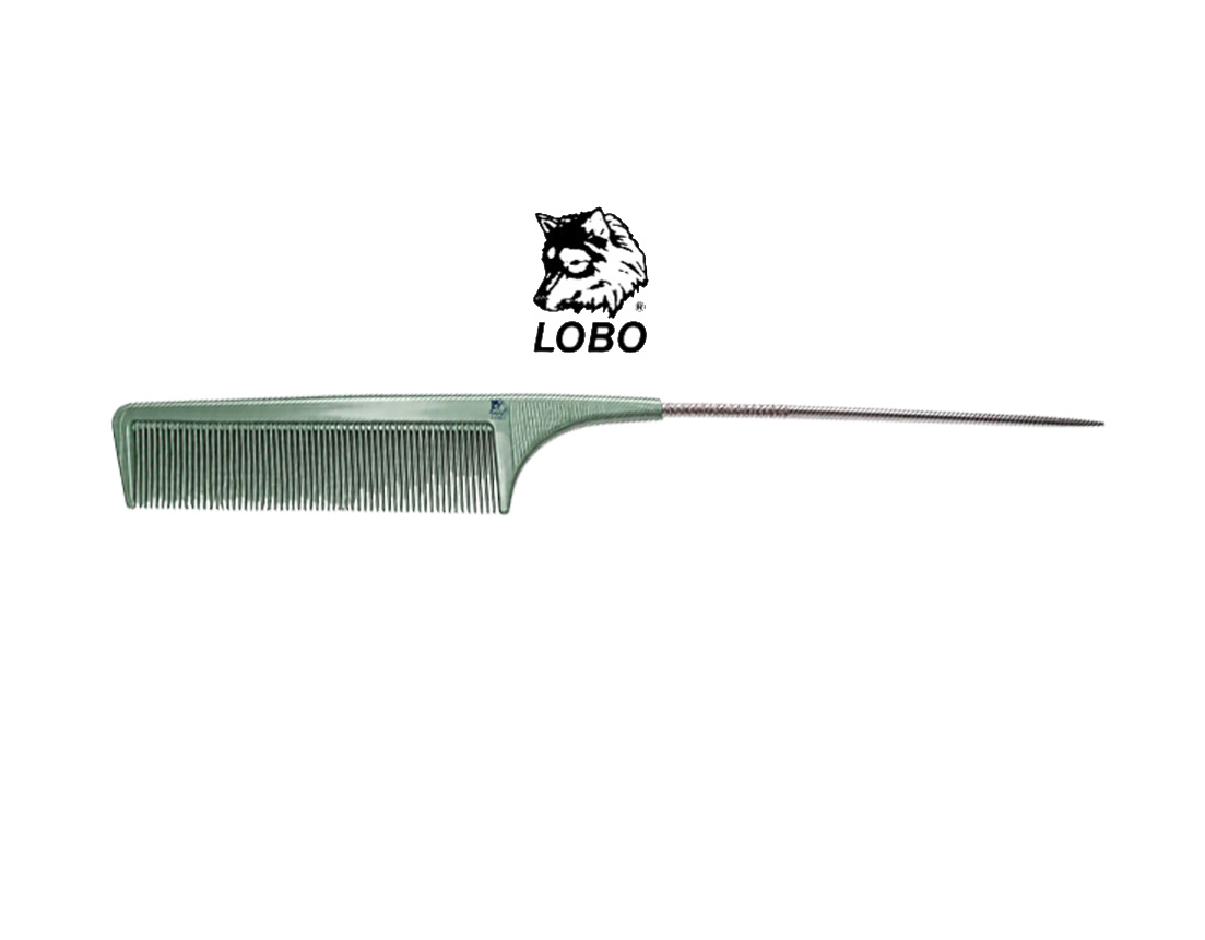 PEINE COLITA METAL OLIVA PASTEL LOBO PE-789