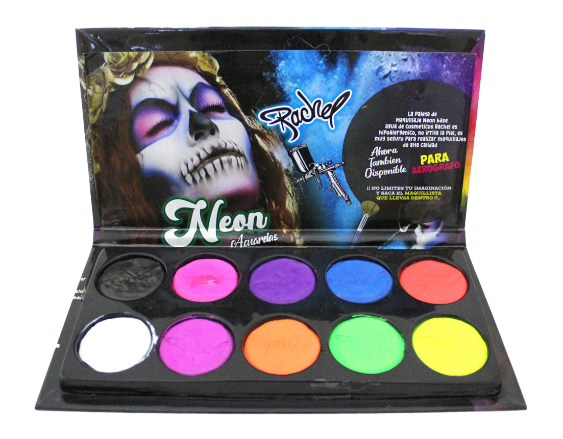 ACUARELAS PINTA CARITAS NEON C/10 COLS Y 1 PINCEL