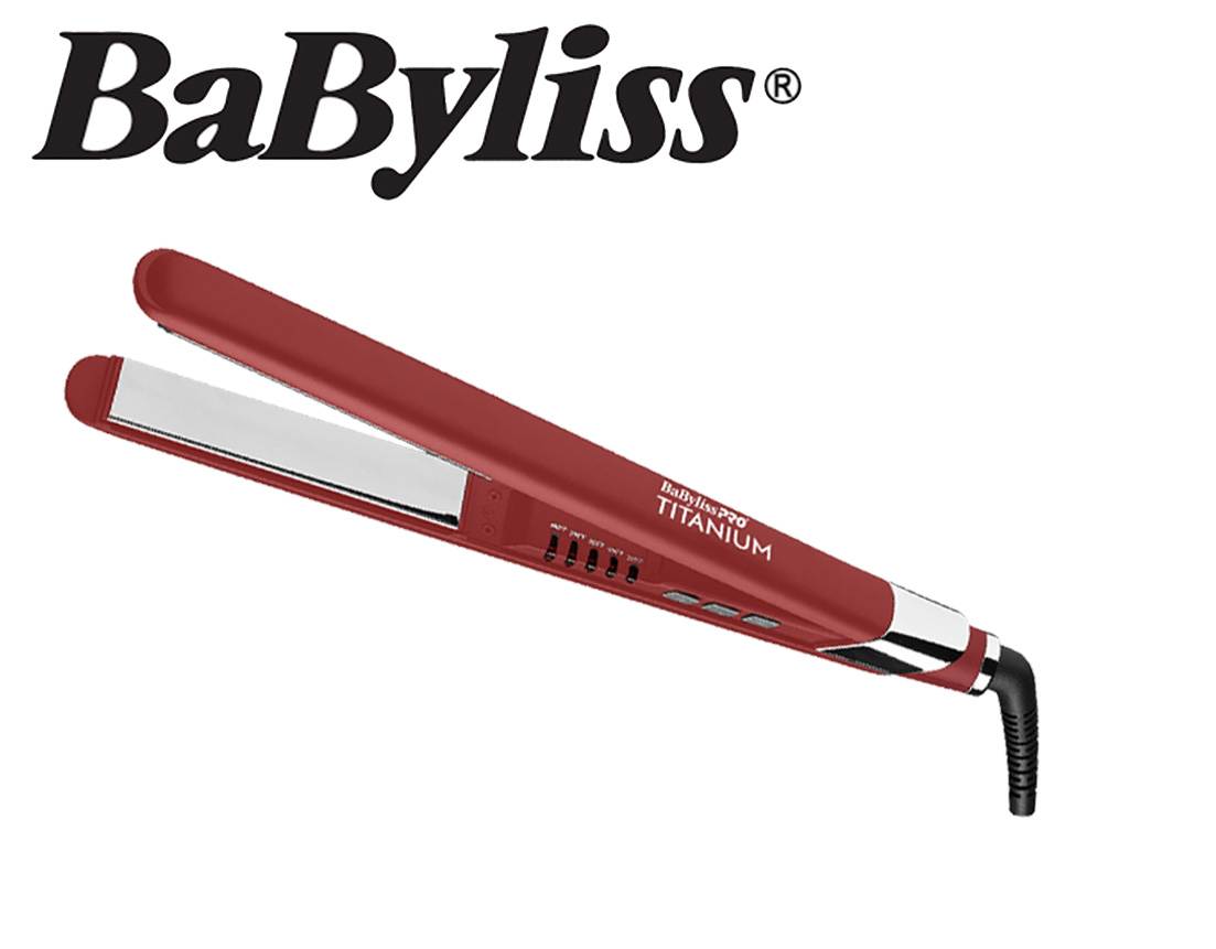 ALACIADORA BABYLISS TITANIUM 1"ROJA BT130TRES
