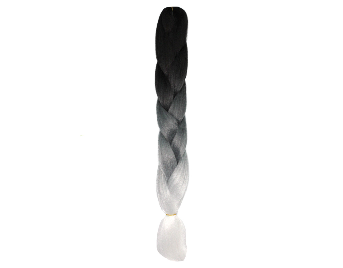 TRENZA JUMBO NEGRA C/GRIS Y BLANCO CY31