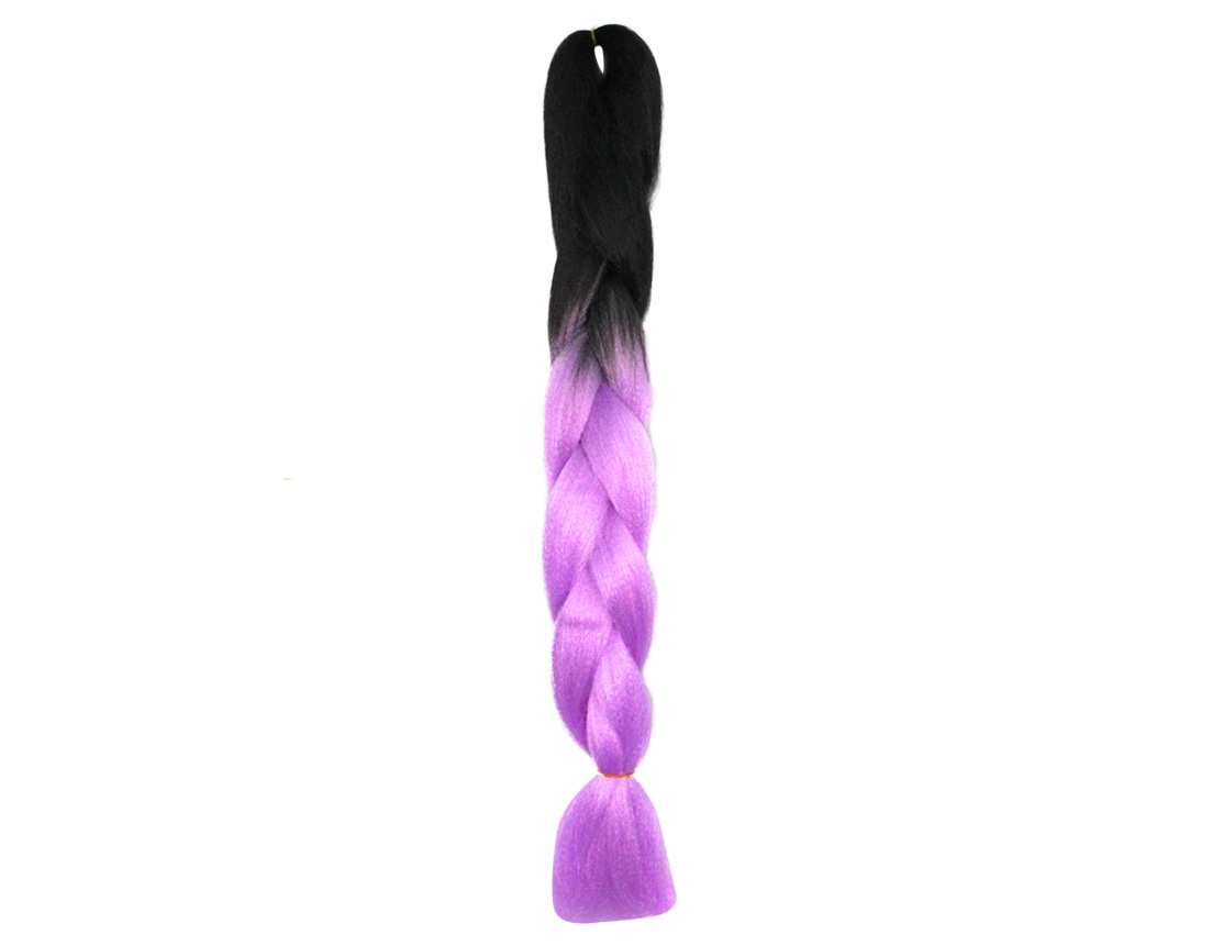 TRENZA JUMBO NEGRA C/LILA BY27