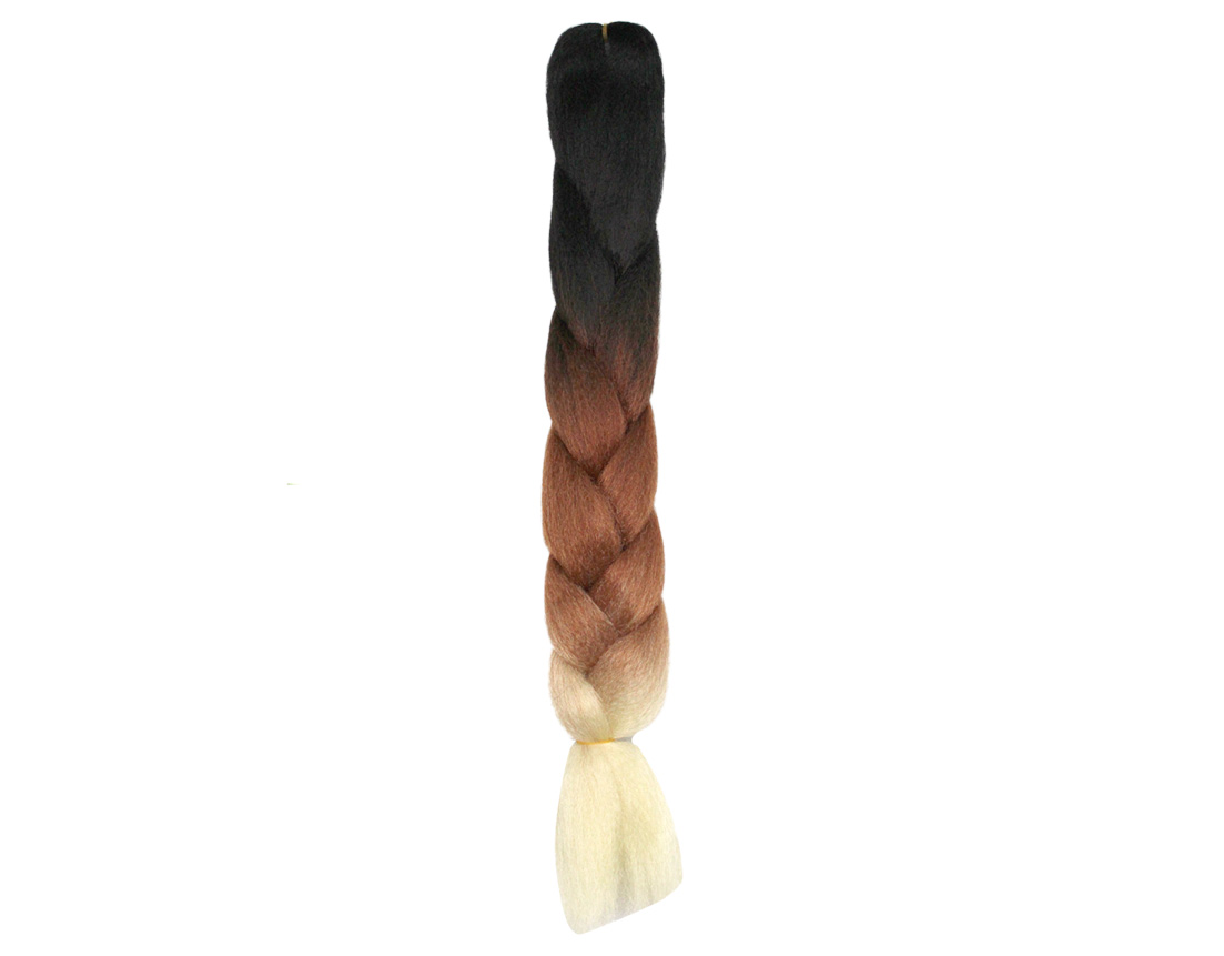 TRENZA JUMBO NEGRA C/CHOCOLATE Y RUBIO CLARO CY15