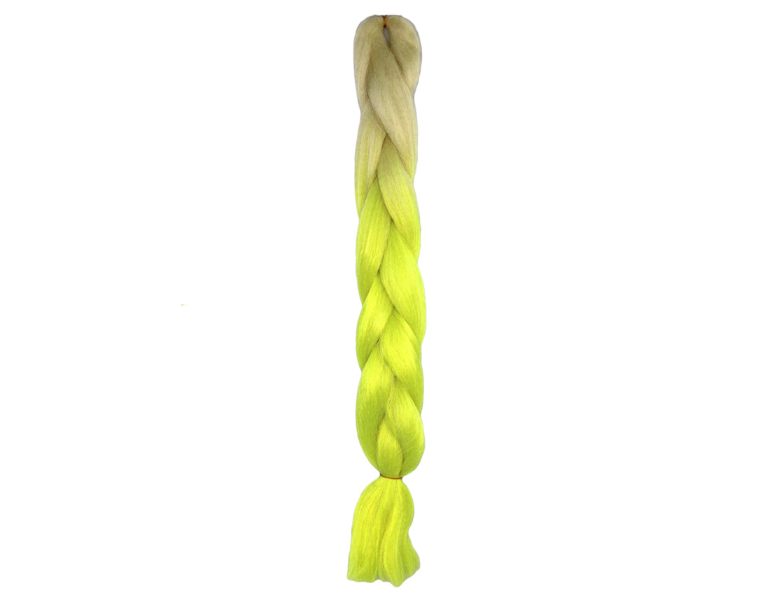 TRENZA JUMBO RUBIO CLARO C/VERDE FLUORESCENTE BY57