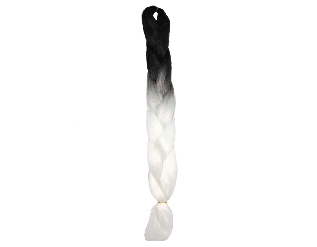 TRENZA JUMBO NEGRA C/BLANCO BY33