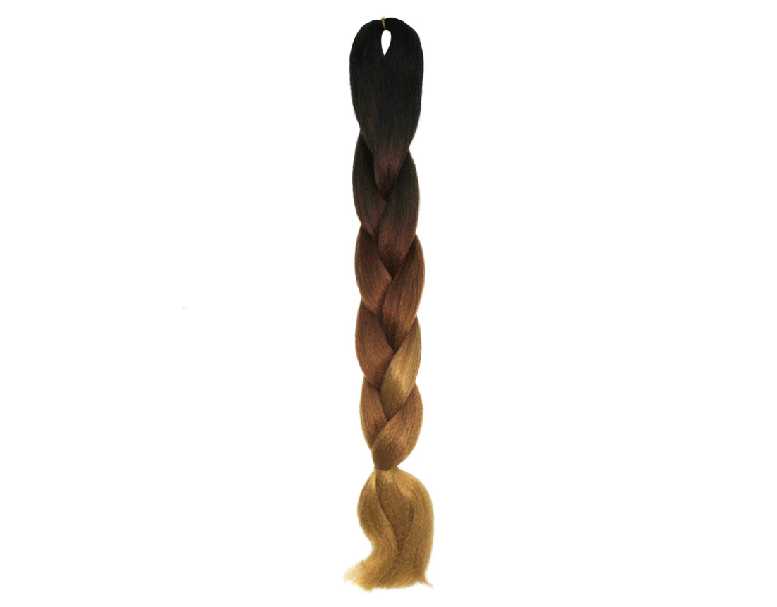 TRENZA JUMBO NEGRA C/CAFE Y VAINILLA  CY14