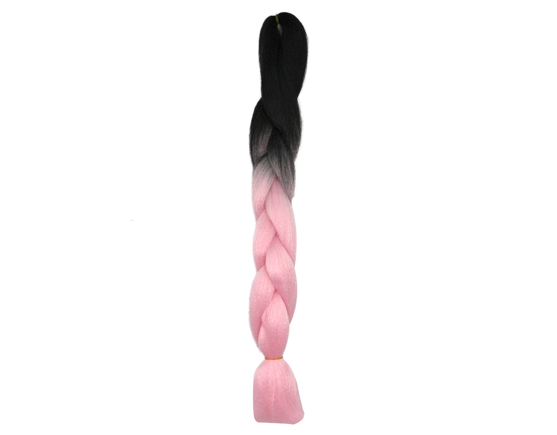 TRENZA JUMBO NEGRA C/ROSA PASTEL BY5