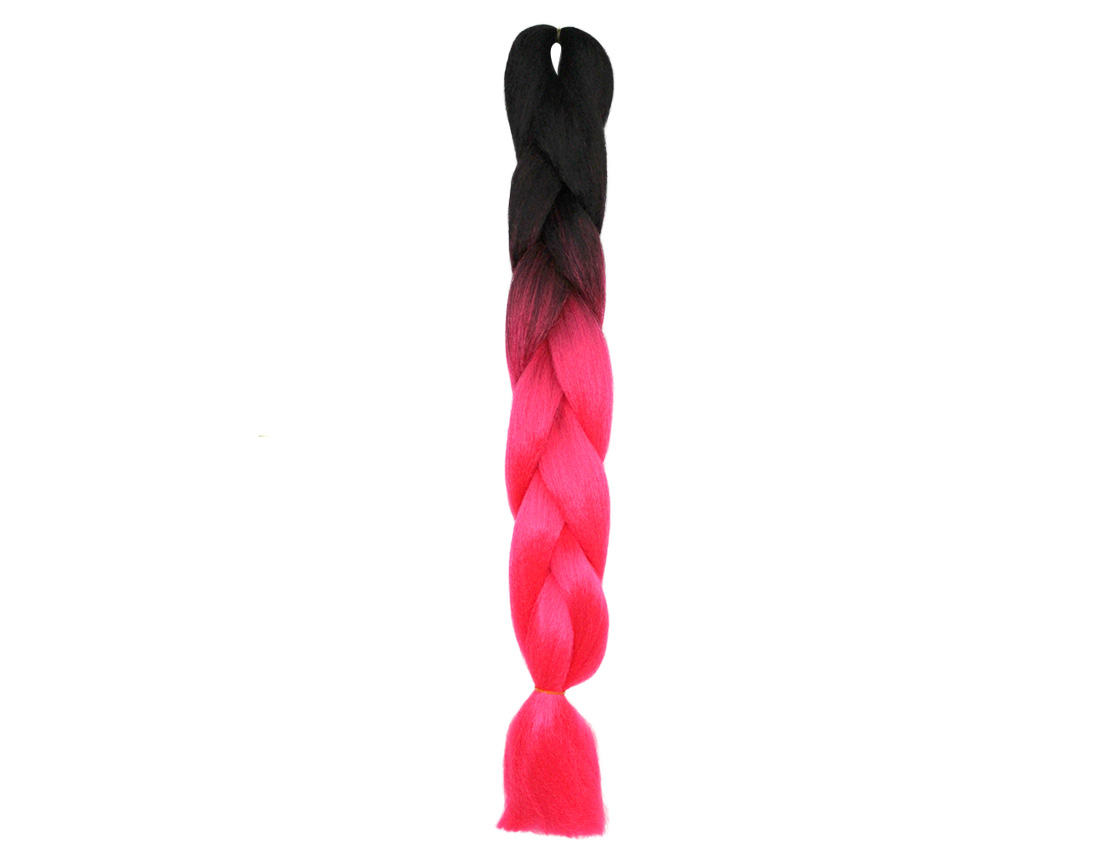 TRENZA JUMBO NEGRA C/ ROSA FLUORESCENTE BY3