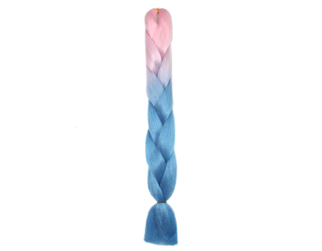 TRENZA JUMBO ROSA PASTEL C/AZUL ZAFIRO BY60