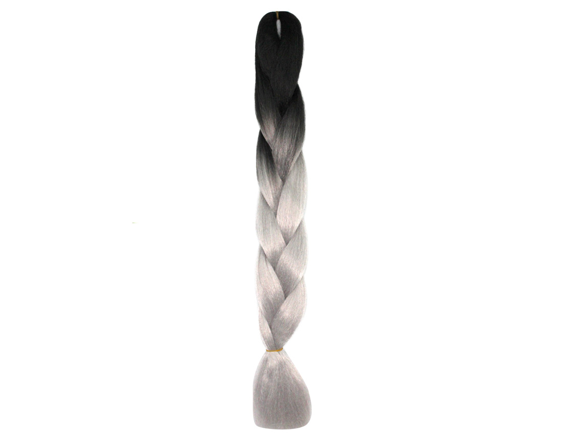 TRENZA JUMBO NEGRA C/PLATA BY36